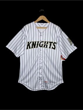 Wilson Pro Fusion Minor League Jersey Vintage 90s Charlotte Knights Pinstripe L